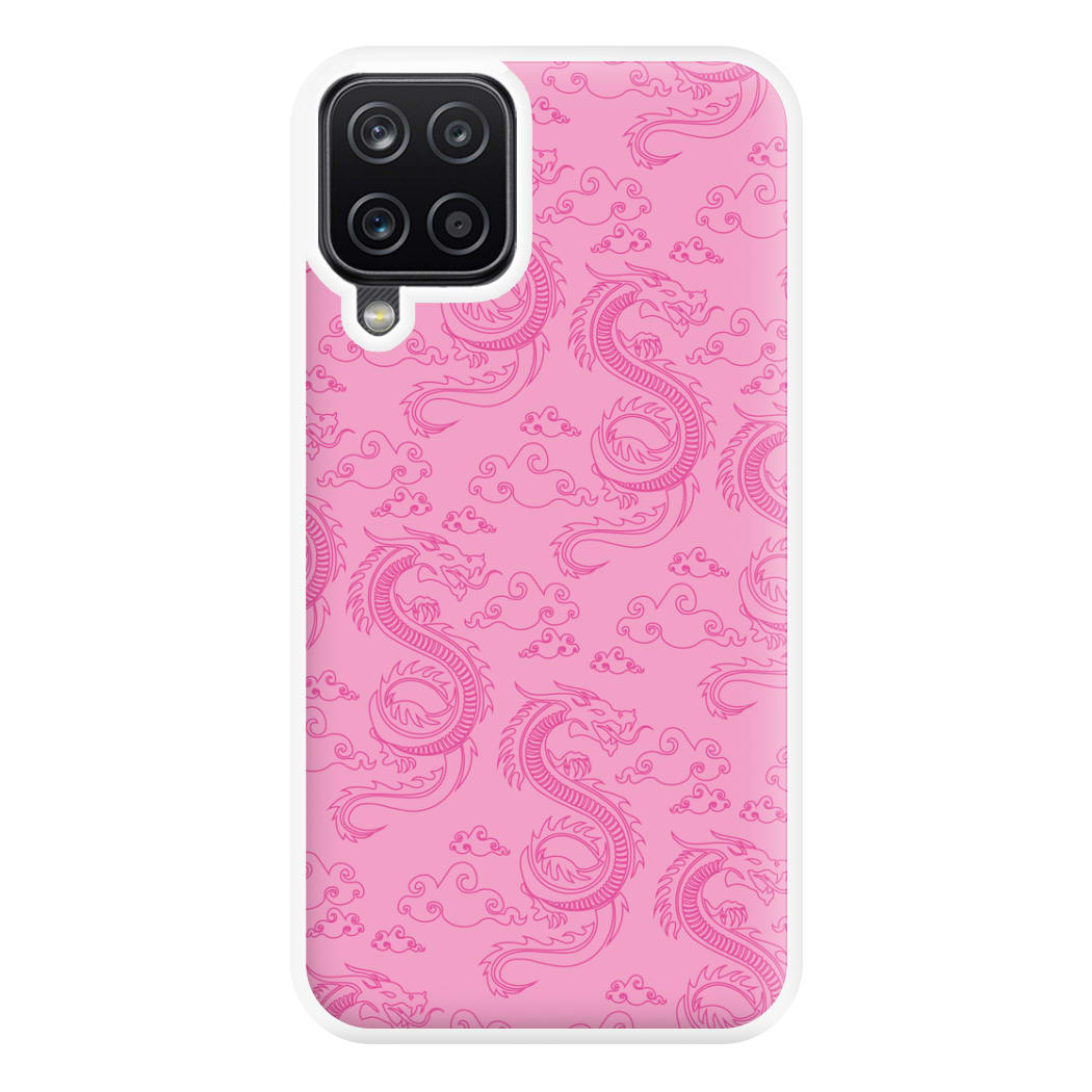 Pink Dragon Pattern Phone Case for Galaxy A12