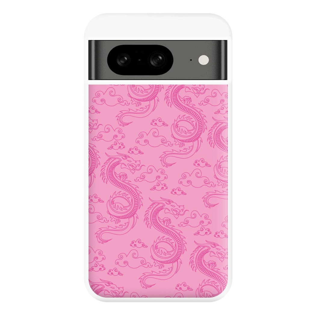 Pink Dragon Pattern Phone Case for Google Pixel 8