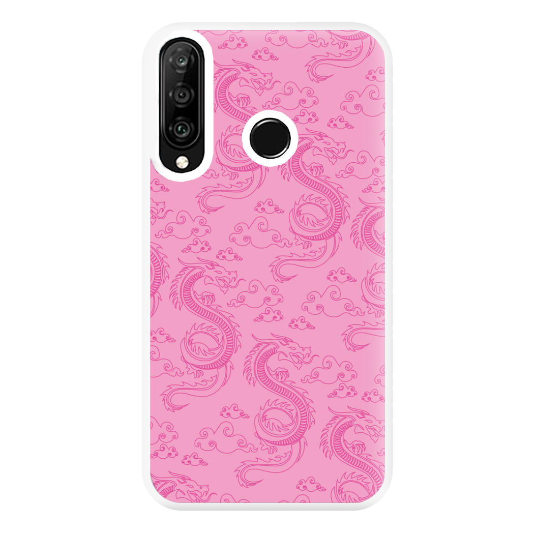 Pink Dragon Pattern Phone Case for Huawei P30 Lite