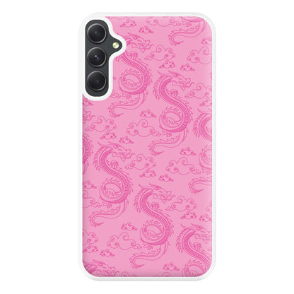 Pink Dragon Pattern Phone Case for Galaxy A54