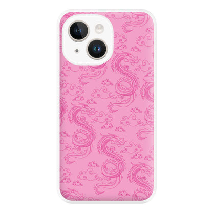 Pink Dragon Pattern Phone Case for iPhone 14 Plus