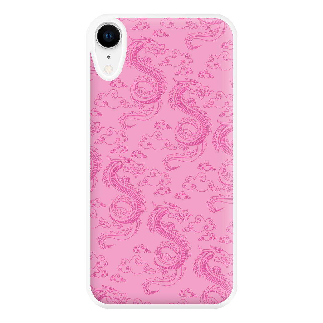 Pink Dragon Pattern Phone Case for iPhone XR