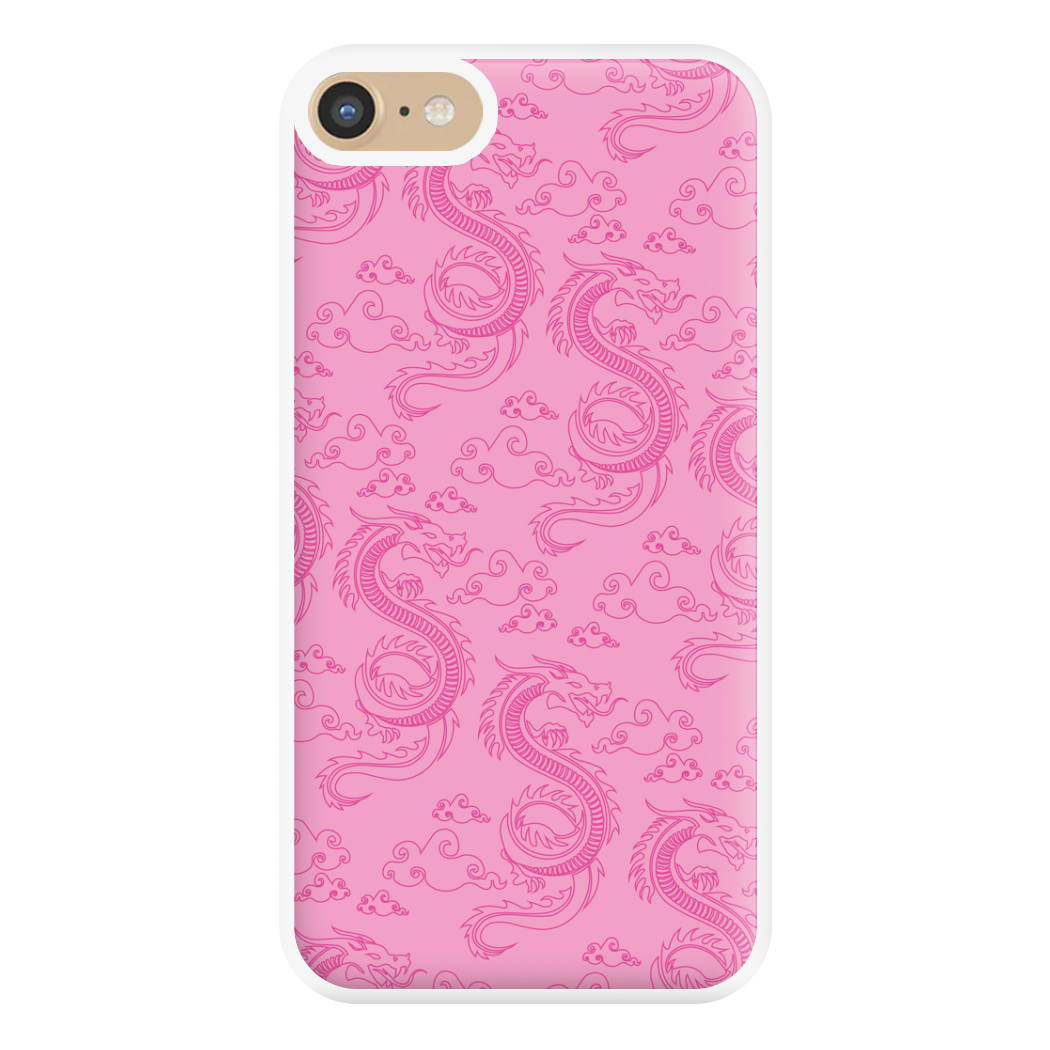 Pink Dragon Pattern Phone Case for iPhone 6 / 7 / 8 / SE