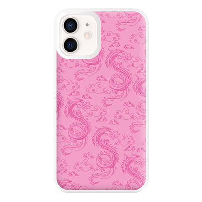 Pink Dragon Pattern Phone Case for iPhone 13 Mini