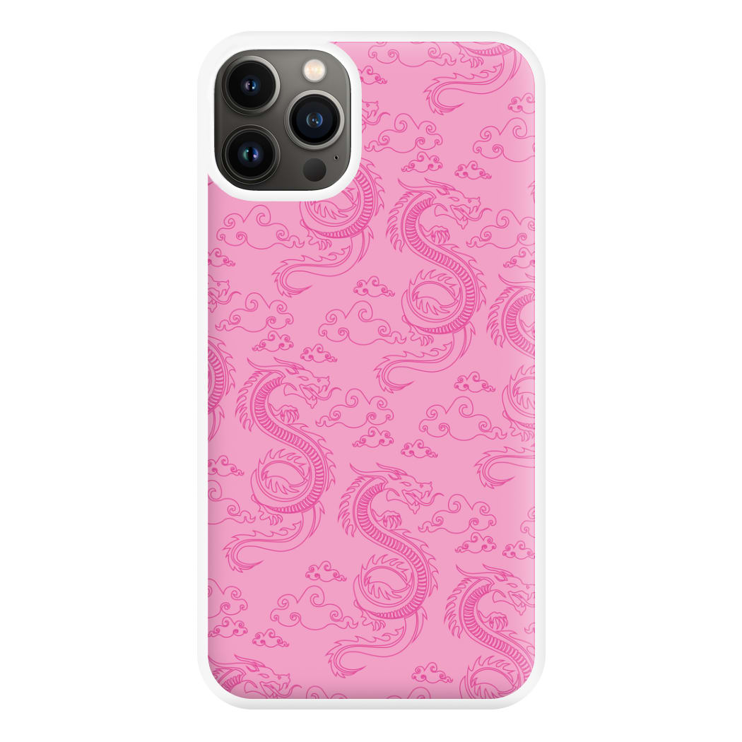 Pink Dragon Pattern Phone Case for iPhone 13