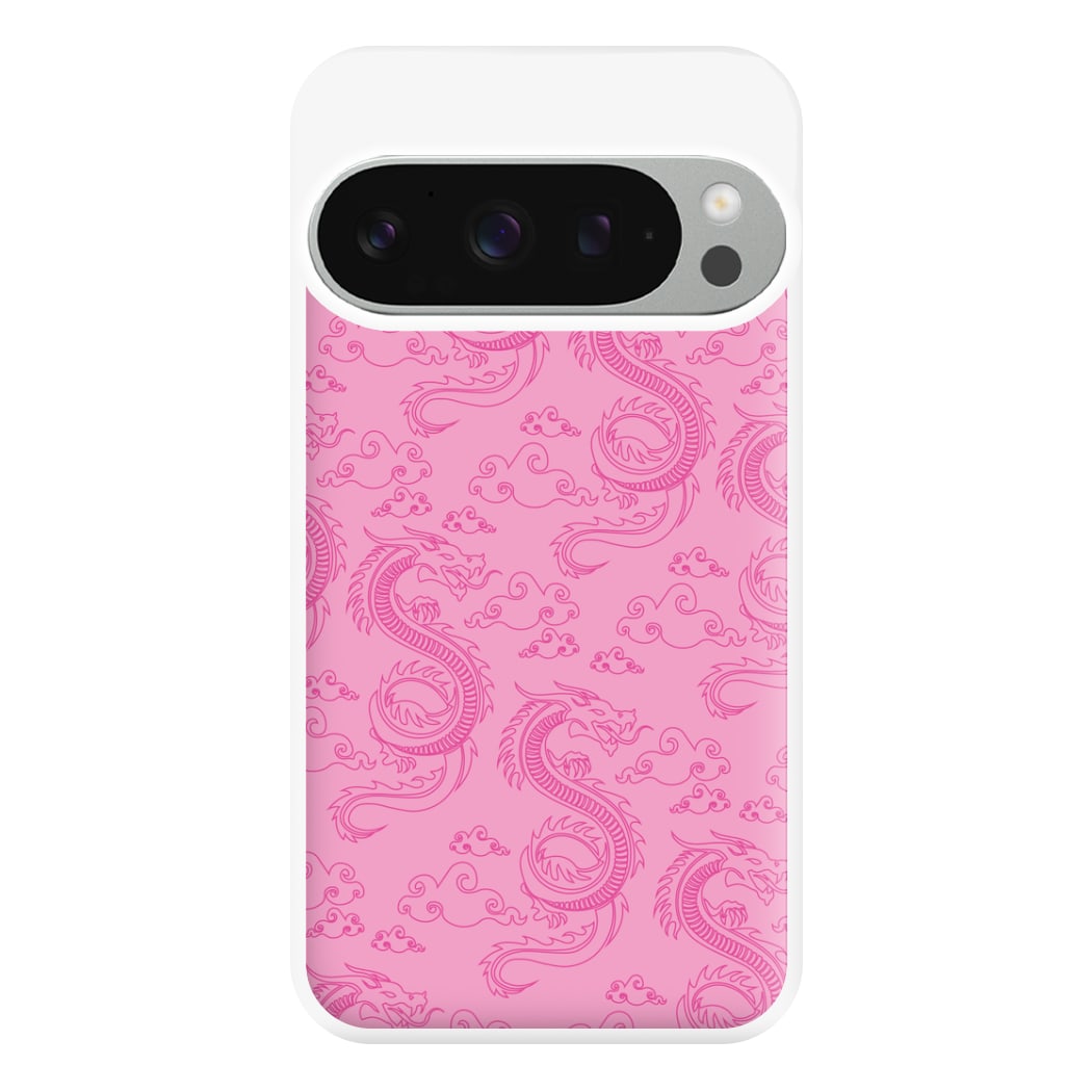 Pink Dragon Pattern Phone Case for Google Pixel 9 Pro XL