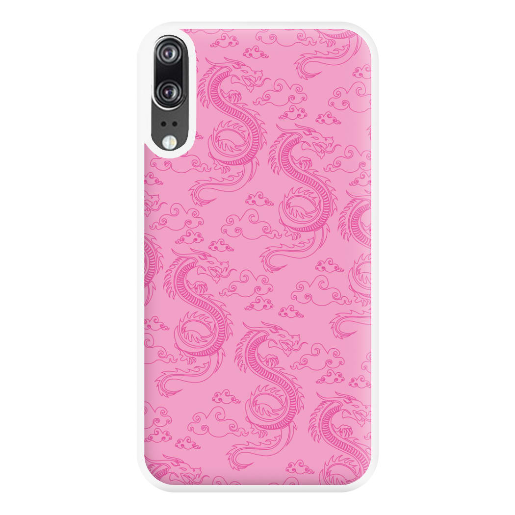 Pink Dragon Pattern Phone Case for Huawei P20