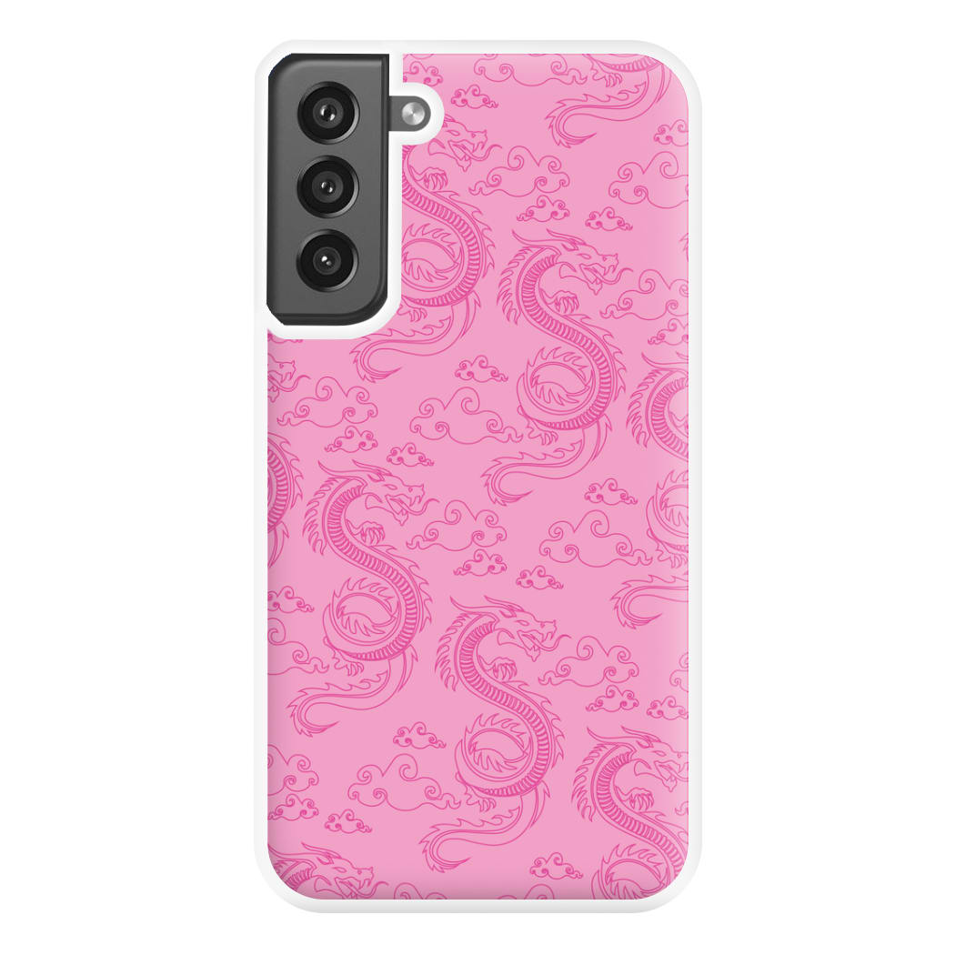 Pink Dragon Pattern Phone Case for Galaxy S21FE