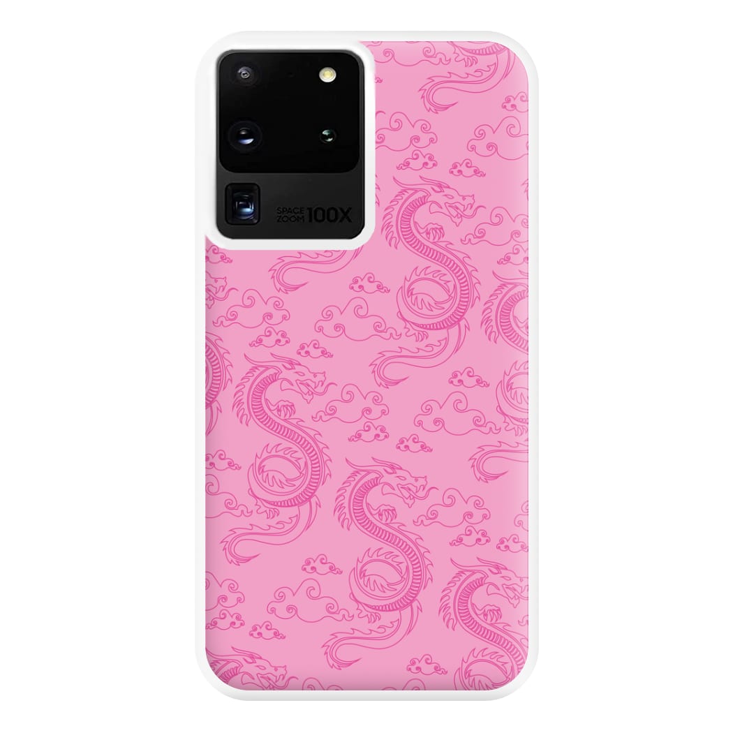 Pink Dragon Pattern Phone Case for Galaxy S20 Ultra