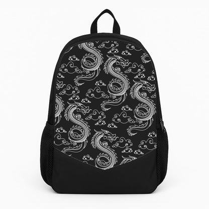 Black And White Dragon Pattern Backpack