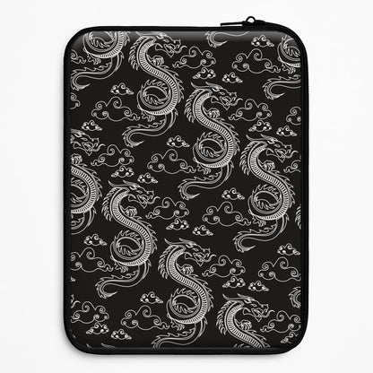 Black And White Dragon Pattern Laptop Sleeve
