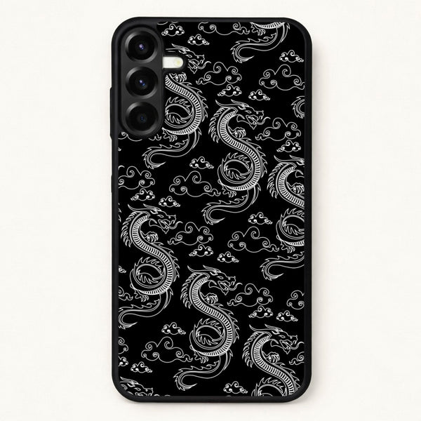Black And White Dragon Pattern Phone Case for Galaxy A37