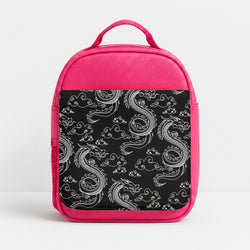 Black And White Dragon Pattern Lunchbox - Pink
