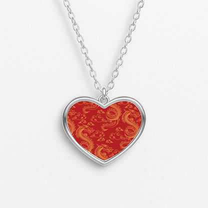 Red And Gold Dragon Pattern Necklace