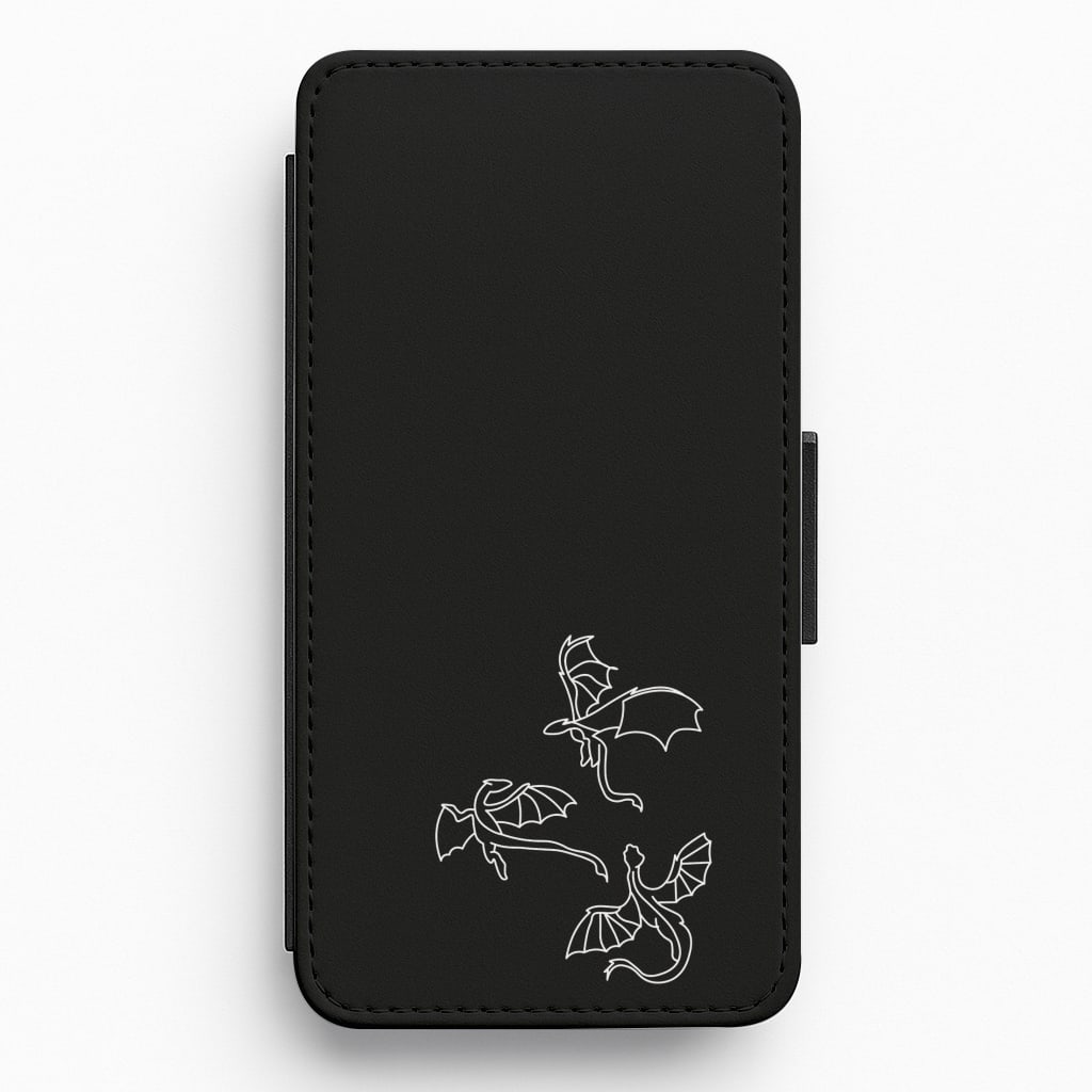 Three Dragons - Dragon Patterns Flip / Wallet Phone Case