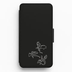 Three Dragons - Dragon Patterns Flip / Wallet Phone Case