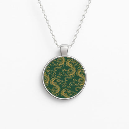 Green And Gold Dragon Pattern Necklace