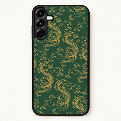 Green And Gold Dragon Pattern Phone Case for Galaxy A37
