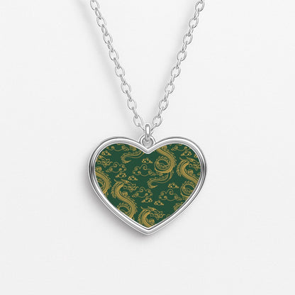 Green And Gold Dragon Pattern Necklace