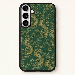 Green And Gold Dragon Pattern Phone Case for Galaxy S26