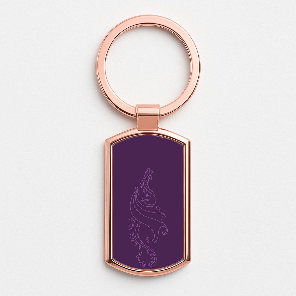 Flying Dragon - Dragon Patterns Rose Gold Keyring