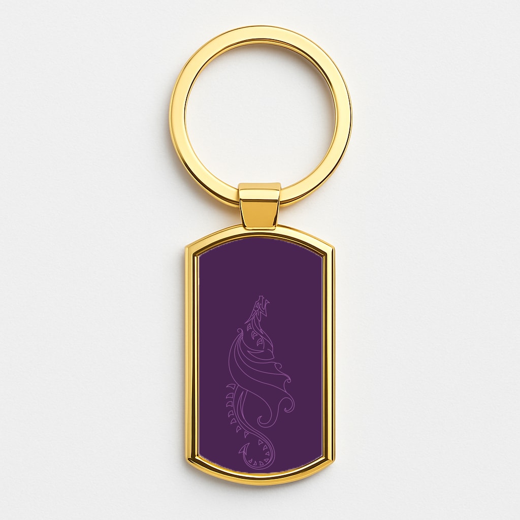 Flying Dragon - Dragon Patterns Gold Keyring