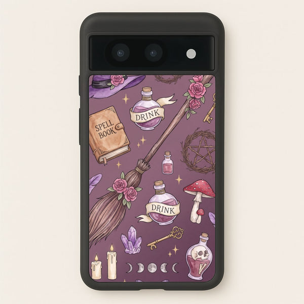 Dusty Violet Witchcraft Phone Case - Google Pixel 8a / Standard