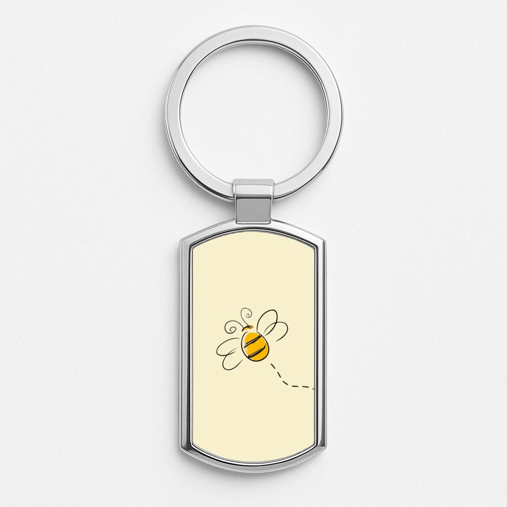 Spring Bee Silver Keyring