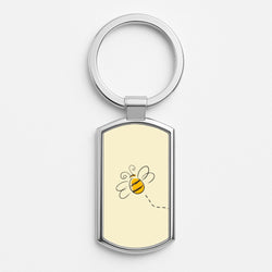 Spring Bee Silver Keyring
