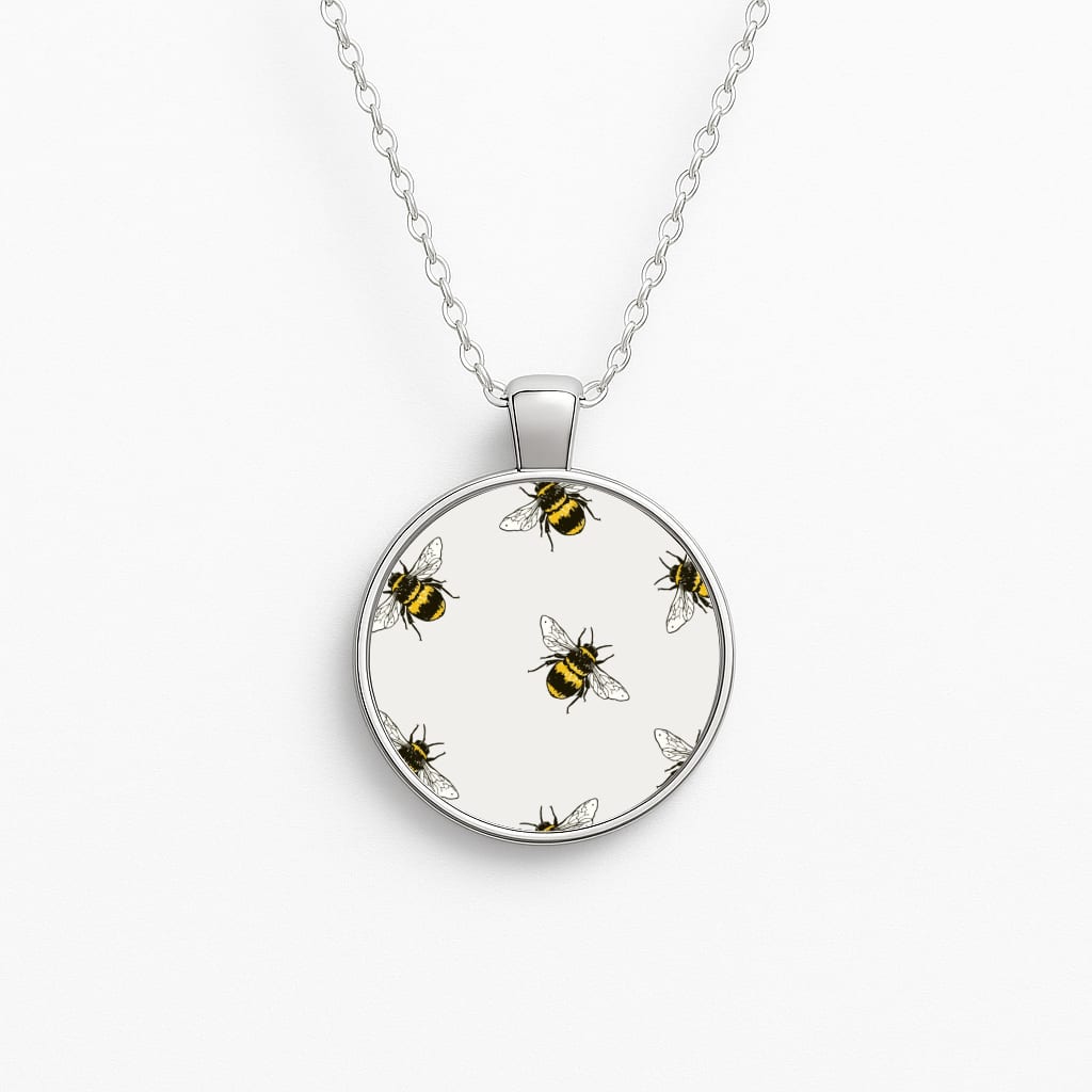Bumblebee Pattern  Circle Necklace