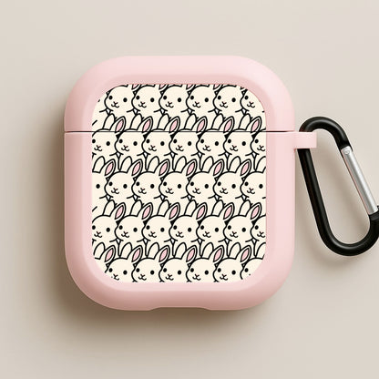 Bunny Rabbit Pattern Pink AirPods Case