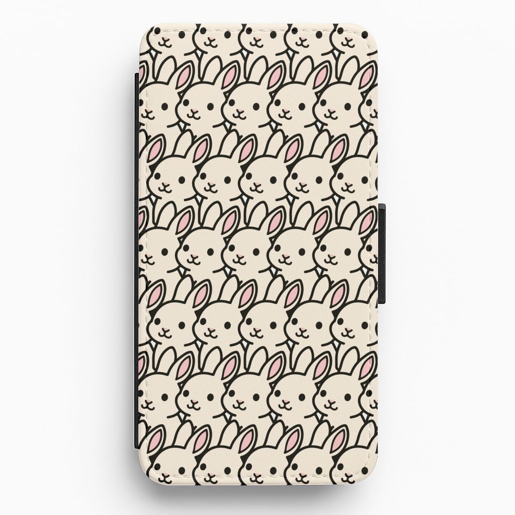Bunny Rabbit Pattern Flip / Wallet Phone Case
