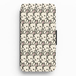 Bunny Rabbit Pattern Flip / Wallet Phone Case