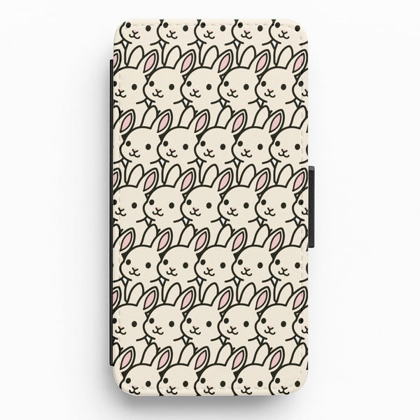 Bunny Rabbit Pattern Flip / Wallet Phone Case