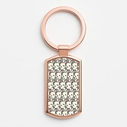 Bunny Rabbit Pattern Rose Gold Keyring