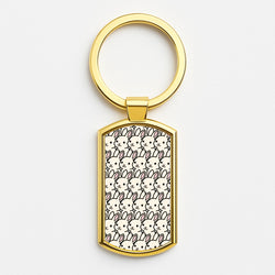 Bunny Rabbit Pattern Gold Keyring