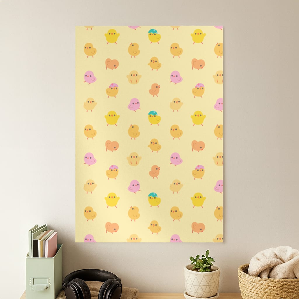 Cute Chick Pattern Poster