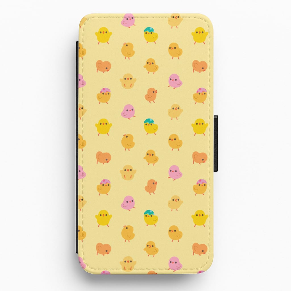 Cute Chick Pattern Flip / Wallet Phone Case