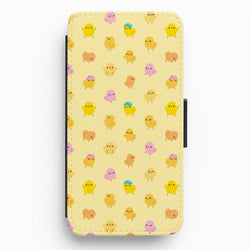 Cute Chick Pattern Flip / Wallet Phone Case