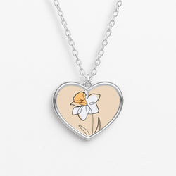 Spring Daffodil Heart Necklace