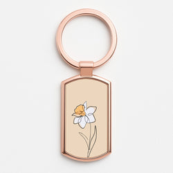 Spring Daffodil Rose Gold Keyring