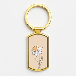 Spring Daffodil Gold Keyring