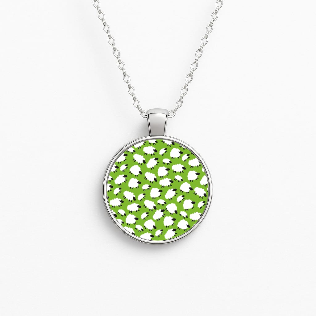Sheep - Easter Patterns Circle Necklace