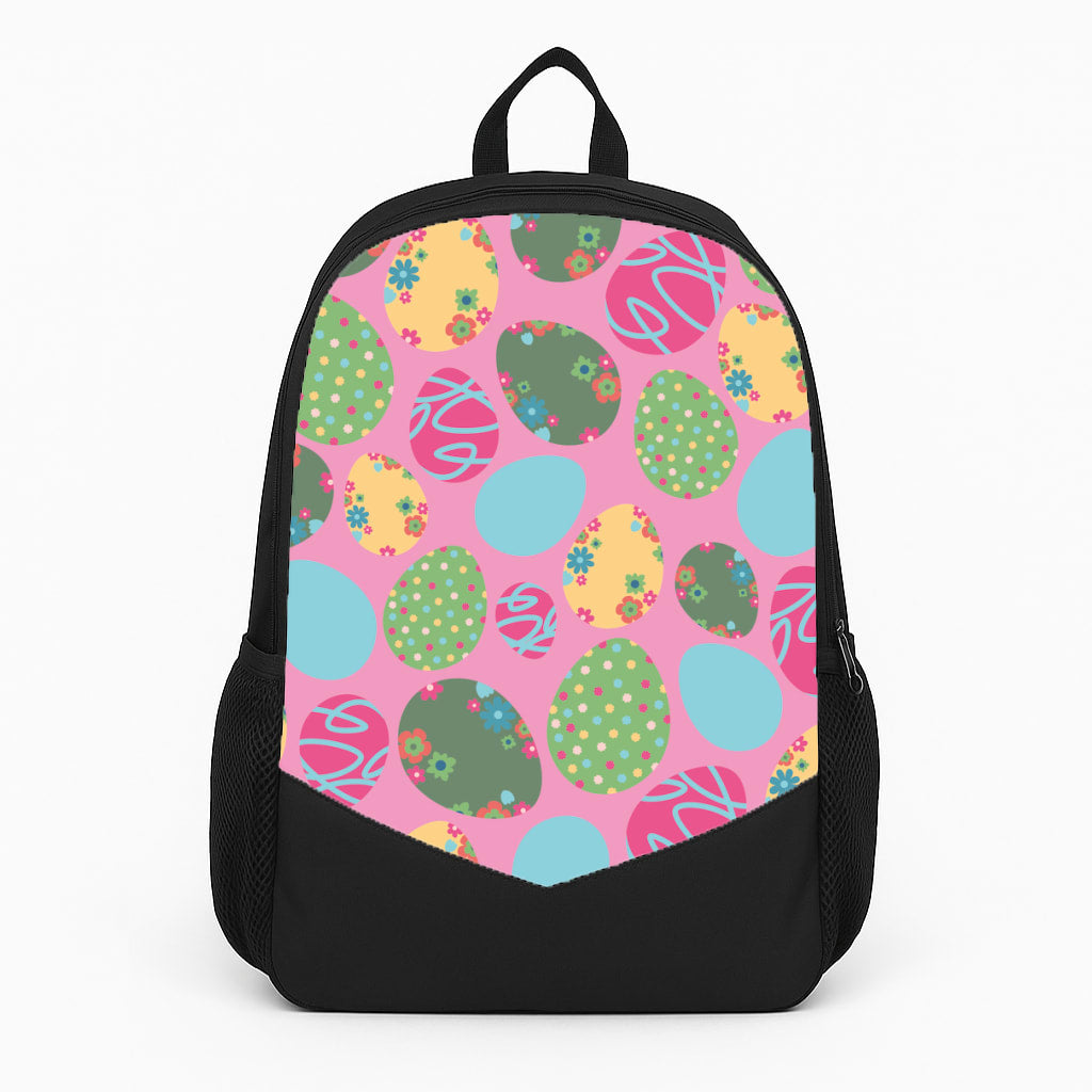 Pink Easter Eggs - Easter Patterns Large Backpack