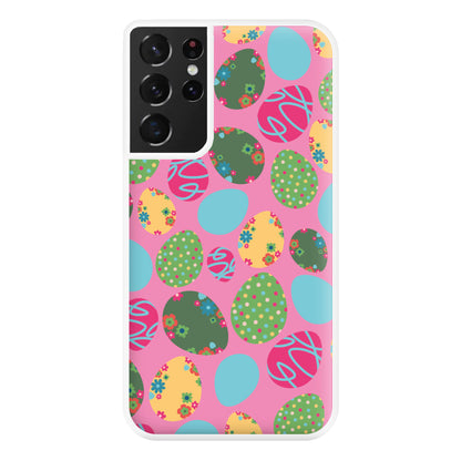 Pink Easter Eggs - Easter Patterns Phone Case for Galaxy S21 Ultra