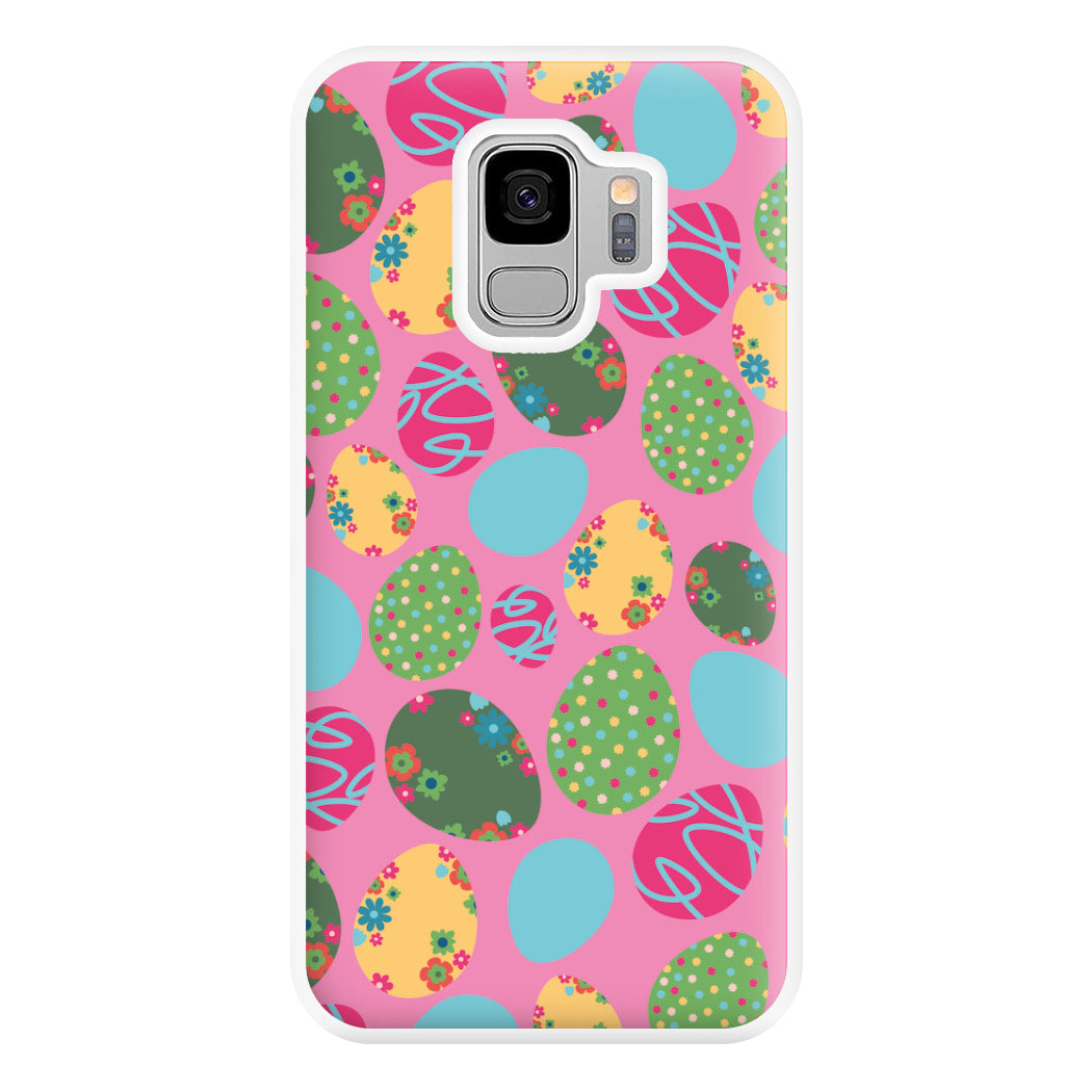 Pink Easter Eggs - Easter Patterns Phone Case for Galaxy S9 Plus