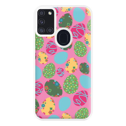 Pink Easter Eggs - Easter Patterns Phone Case for Galaxy A21s