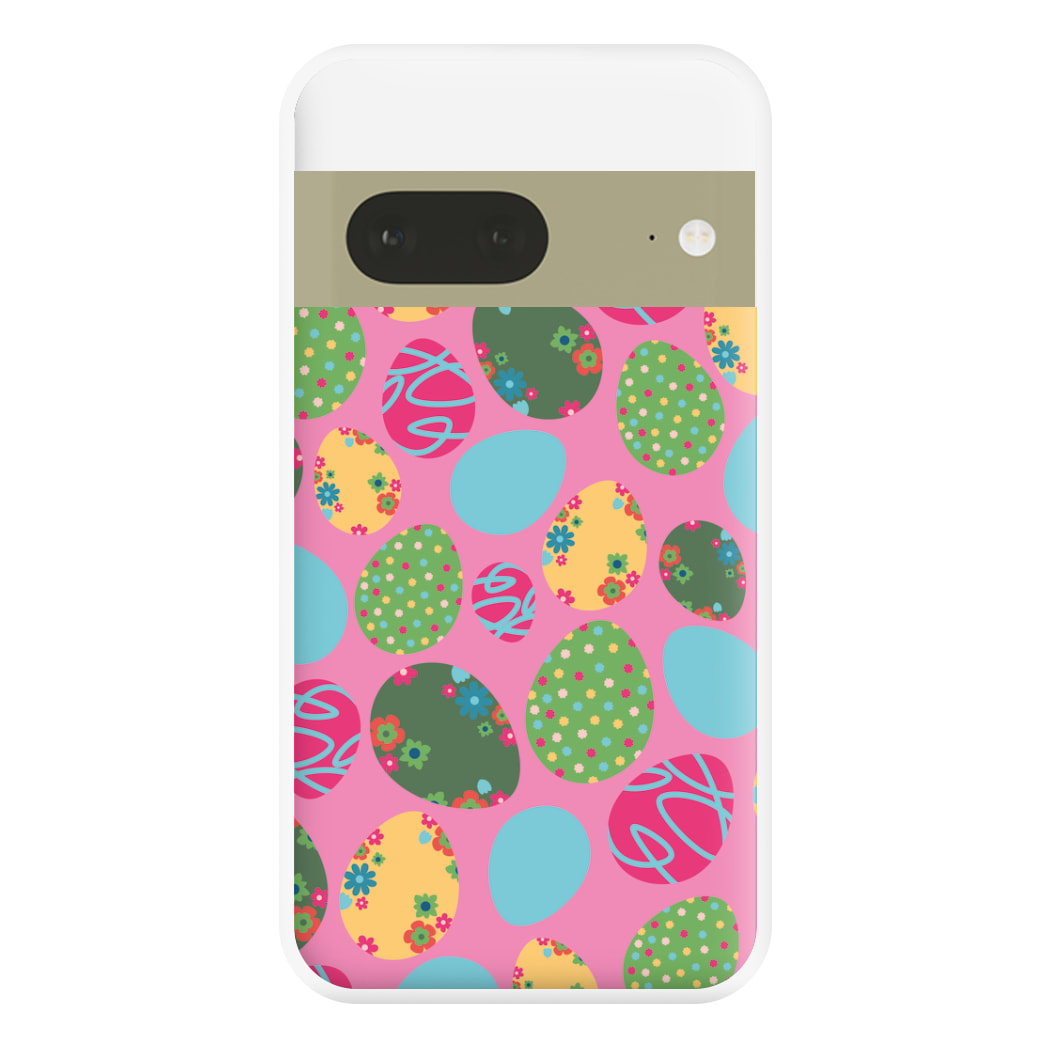 Pink Easter Eggs - Easter Patterns Phone Case for Google Pixel 7a