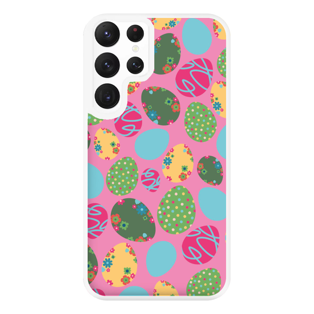 Pink Easter Eggs - Easter Patterns Phone Case for Galaxy S22 Ultra