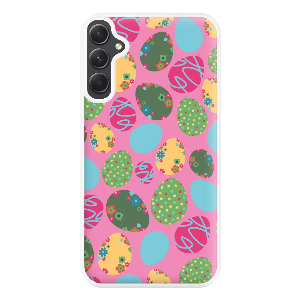 Pink Easter Eggs - Easter Patterns Phone Case for Galaxy A14